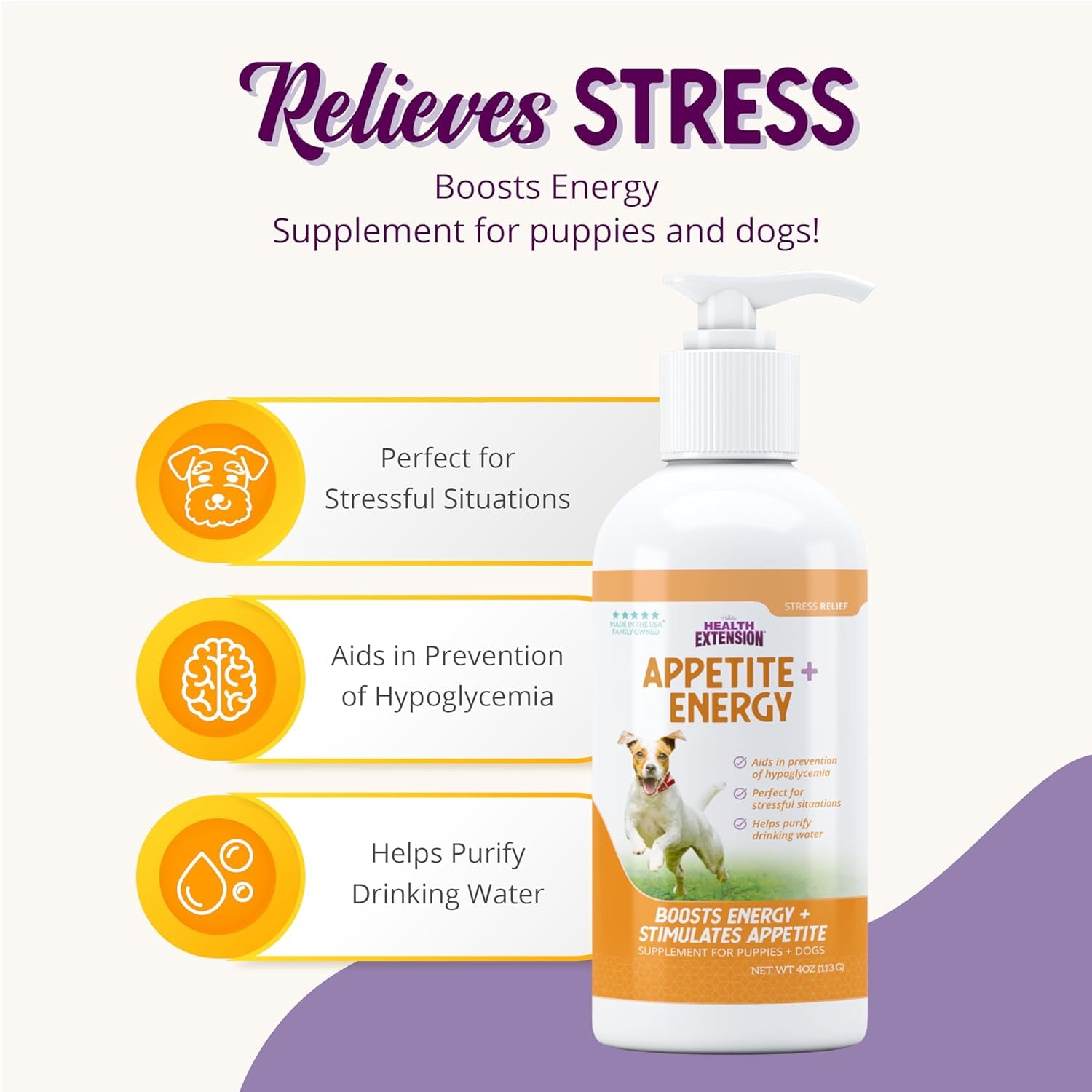 Stress Relief Supplement for Dogs, 8Oz - Appetite & Energy Boost, Prevents Hypoglycemia, Enriched with Vitamin B
