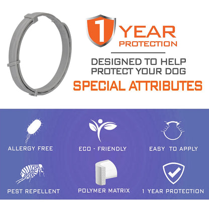 Pet Flea and Tick Collar for Dogs Cats up to 8 Month Flea Tick Prevention Collar Anti-Mosquito & Insect Repellent Puppy Supplies