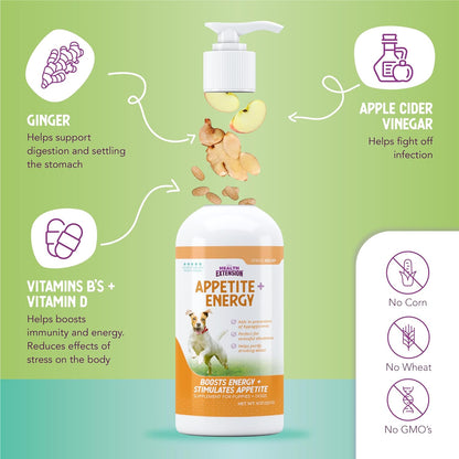 Stress Relief Supplement for Dogs, 8Oz - Appetite & Energy Boost, Prevents Hypoglycemia, Enriched with Vitamin B